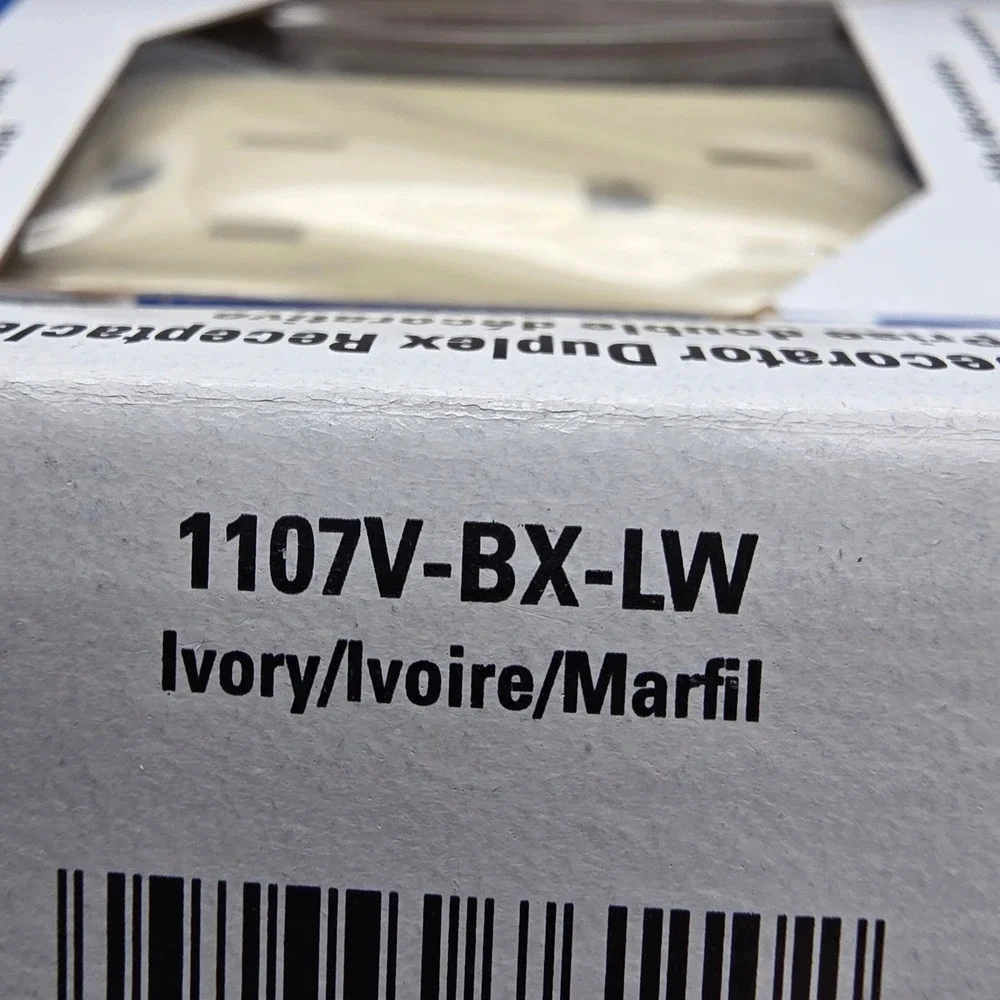 Eaton Decorator Duplex Receptacle Ivory 15A 125V AC Grounding 1107V BX LW 8 pack